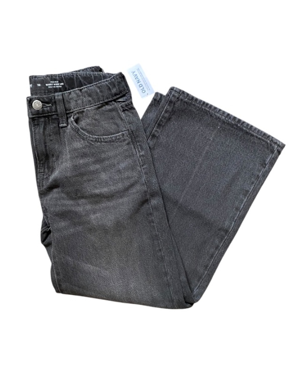 Old Navy Black High Waist Baggy Wide Leg Jeans NWT Size 10 Unisex